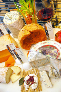 Gourmet cheese showcase